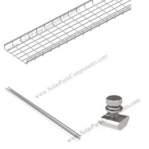 Wire mesh cable tray for solar mounting systems