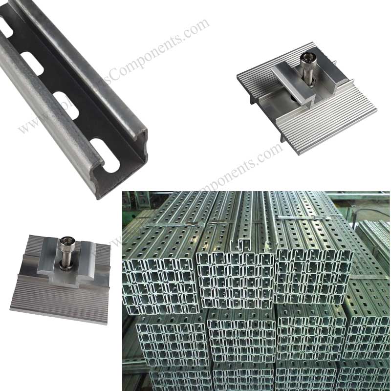 Solar mounting galvanized steel rails