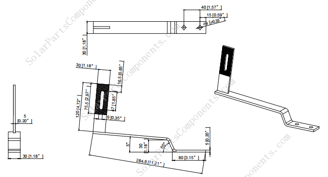 Slate roof hook solar drawing